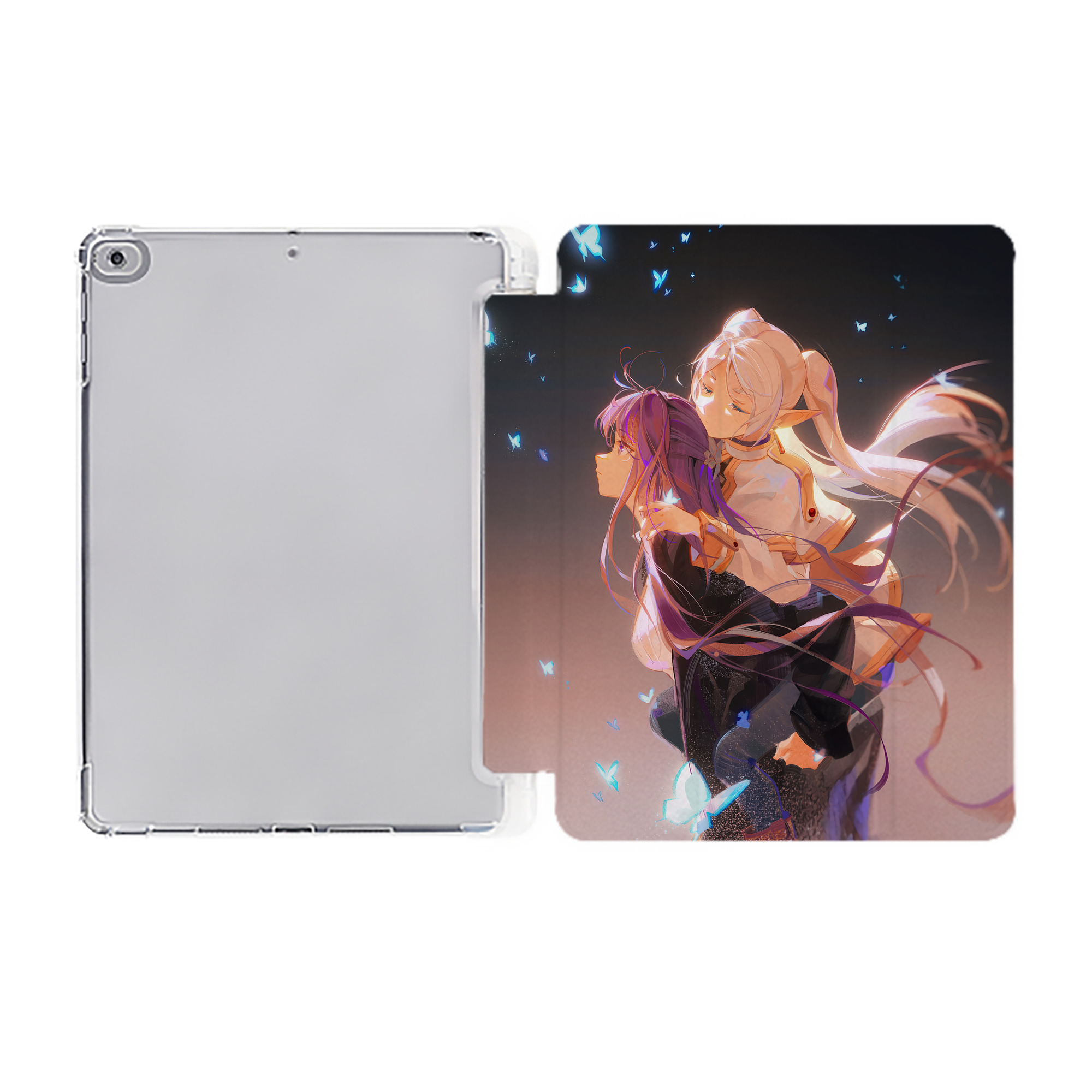 （画像用） 葬送のフリーレン Frieren IPad ケース ペン収納付き 三つ折りスタンド PUレザー×シリコン 対応機種9.5/10.5/10.9インチ